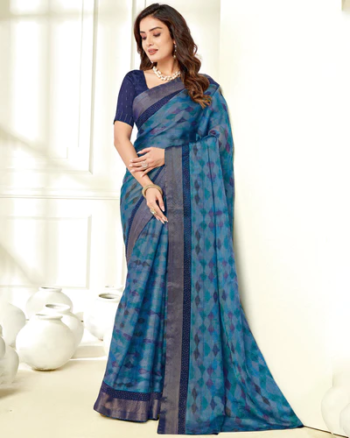 Woven Bollywood Chiffon Saree  (Green)
